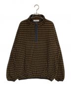 everyoneエブリワン）の古着「houndstooth snap pullover fleece」｜ブラウン