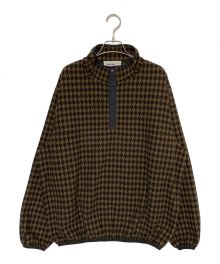 everyone（エブリワン）の古着「houndstooth snap pullover fleece」｜ブラウン