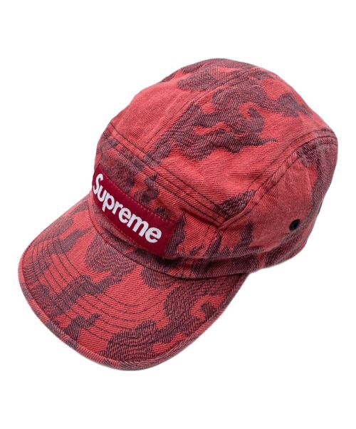 SUPREME（シュプリーム）SUPREME (シュプリーム) Flames Jacquard Denim Camp Cap レッド サイズ:-の古着・服飾アイテム