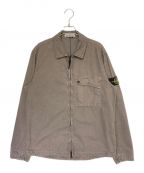 STONE ISLANDストーンアイランド）の古着「OLD EFFECT BRUSHED COTTON OVERSHIRT」｜オリーブ