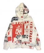 SUPREMEシュプリーム）の古着「COLLAGE ZIP UP HOODED SWEATSHIRTS」｜ホワイト