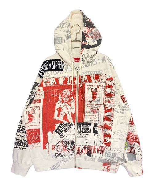 SUPREME（シュプリーム）SUPREME (シュプリーム) COLLAGE ZIP UP HOODED SWEATSHIRTS ホワイト サイズ:Lの古着・服飾アイテム