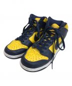 NIKEナイキ）の古着「Nike Dunk High Michigan」｜イエロー×ネイビー