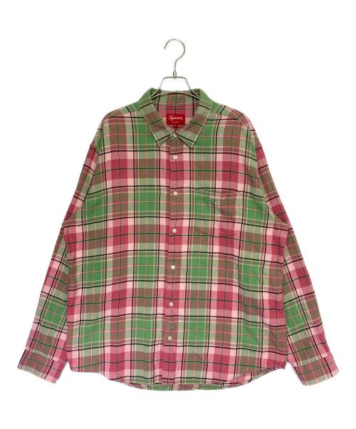 SUPREME（シュプリーム）SUPREME (シュプリーム) Plaid Flannel Shirts ピンク×グリーン サイズ:Lの古着・服飾アイテム