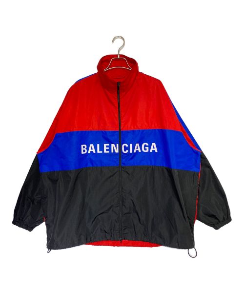 BALENCIAGA（バレンシアガ）BALENCIAGA (バレンシアガ) ジップアップナイロンジャケット レッド×ブルー サイズ:44の古着・服飾アイテム