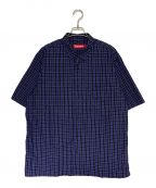 SUPREMEシュプリーム）の古着「Loose Fit Mini Plaid S/S Shirt」｜ネイビー