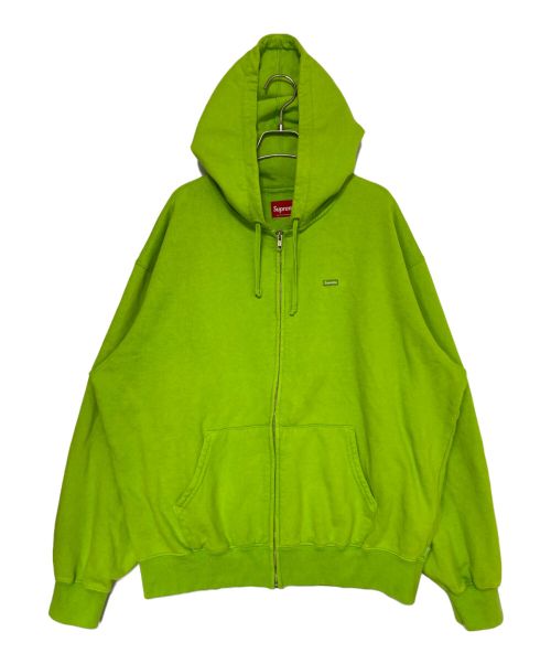 SUPREME（シュプリーム）SUPREME (シュプリーム) Overdyed Small Box Zip Up Hooded Sweatshirt 黄緑 サイズ:Lの古着・服飾アイテム