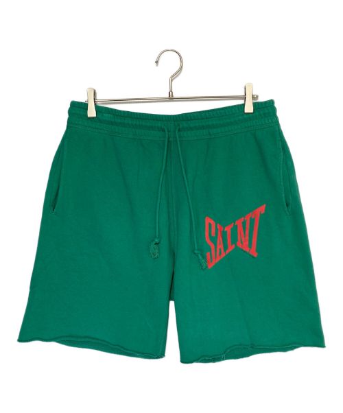 SAINT MICHAEL（セントマイケル）SAINT MICHAEL (セントマイケル) SWEAT SHORTS グリーン サイズ:Mの古着・服飾アイテム