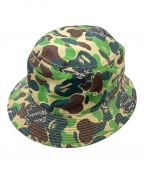 SAINT MICHAEL×A BATHING APEセントマイケル×アベイシングエイプ）の古着「AP_BUCKET HAT/ST APE/CAMO」｜オリーブ