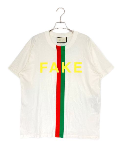 GUCCI（グッチ）GUCCI (グッチ) Fake Not Printed Tee ホワイト サイズ:XSの古着・服飾アイテム