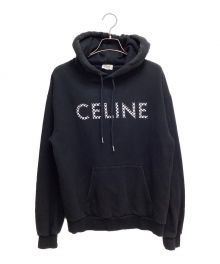 CELINE（セリーヌ）の古着「スタッズチェッカーロゴパーカー」｜ブラック