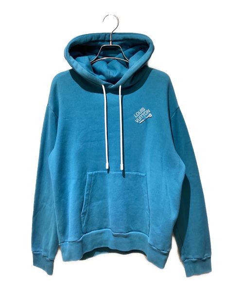 LOUIS VUITTON（ルイ ヴィトン）LOUIS VUITTON (ルイ ヴィトン) Signature Hoodie with Embroidery（シグネチャーフーディウィズ エンブロイダリー） スカイブルー サイズ:Mの古着・服飾アイテム