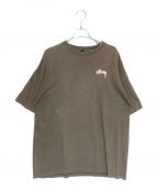 stussyステューシー）の古着「HIBISCUS & CHIMPANZEE RIDER TEE」｜ブラウン