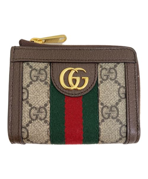 GUCCI（グッチ）GUCCI (グッチ) オフィディア ジップアラウンドウォレット ブラウンの古着・服飾アイテム