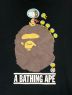 中古・古着 A BATHING APE (アベイシングエイプ) PEANUTS (ピーナッツ) 半袖Tシャツ ブラック サイズ:M：8000円