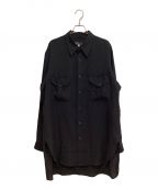 Y's for menワイズフォーメン）の古着「24SS 60 LINEN LAWN OUT POCKET SHIRT（60リネンローンアウトポケットシャツ）」｜ブラック