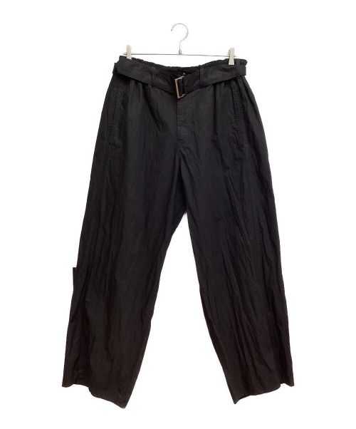 GROUND Y（グラウンドワイ）GROUND Y (グラウンドワイ) NY/C CROSS EXTRA WIDE FRONT SEAM PANTS（クロスエクストラワイドフロントシームパンツ） ブラック サイズ:3の古着・服飾アイテム