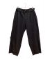 GROUND Y（グラウンドワイ）の古着「NY/C CROSS EXTRA WIDE FRONT SEAM PANTS（クロスエクストラワイドフロントシームパンツ）」｜ブラック