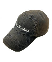 BALENCIAGA（バレンシアガ）の古着「Laser Destroyed BB Cap」｜ブラック