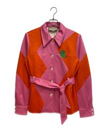 GUCCI（グッチ）の古着「Two Tone Pique Jacket（ツートーン ピケ ジャケット）」｜ピンク×オレンジ