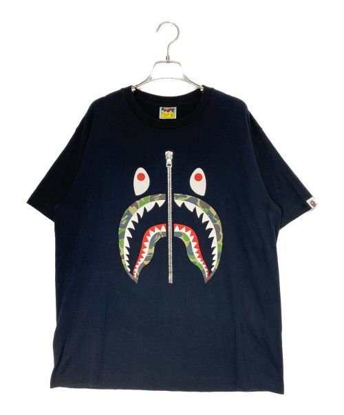 A BATHING APE（アベイシングエイプ）A BATHING APE (アベイシングエイプ) silver zip shark tee ブラック サイズ:XLの古着・服飾アイテム