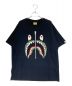 A BATHING APE（アベイシングエイプ）の古着「silver zip shark tee」｜ブラック