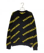 BALENCIAGAバレンシアガ）の古着「ALL OVER LOGO JACQUARED KNIT」｜ブラック×イエロー