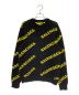 BALENCIAGA（バレンシアガ）の古着「ALL OVER LOGO JACQUARED KNIT」｜ブラック×イエロー