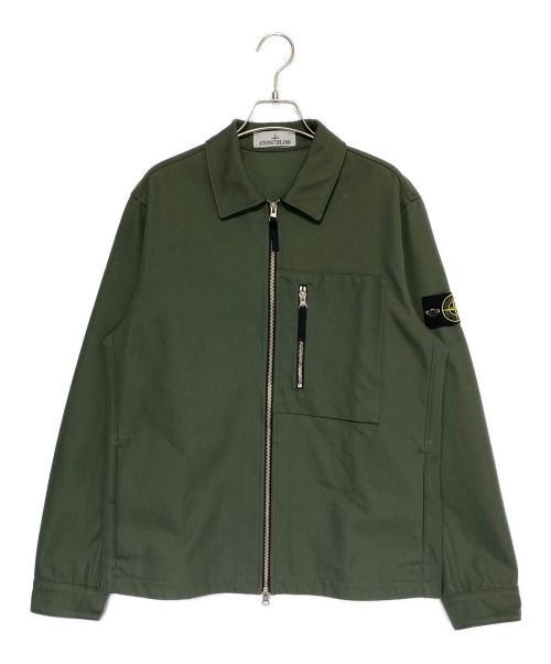 STONE ISLAND（ストーンアイランド）STONE ISLAND (ストーンアイランド) コンパスバッジ シャツジャケット オリーブ サイズ:Mの古着・服飾アイテム