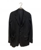 Yohji Yamamoto pour hommeヨウジヤマモト プールオム）の古着「WOOL GABARDINE LEFT SIDE DRAPED JACKET」｜ブラック