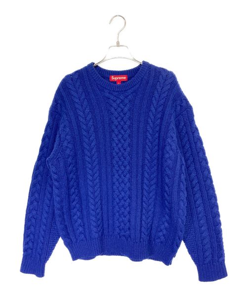 SUPREME（シュプリーム）Supreme (シュプリーム) Applique Cable Knit Sweater ブルー サイズ:Sの古着・服飾アイテム