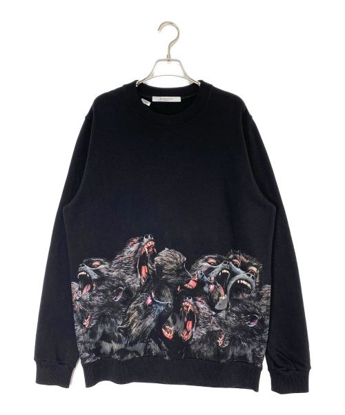 GIVENCHY（ジバンシィ）GIVENCHY (ジバンシィ) Screeching Monkey Print Cotton Jersey Sweatshirt ブラック サイズ:Sの古着・服飾アイテム