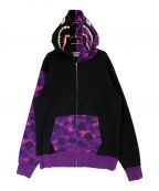 A BATHING APEアベイシングエイプ）の古着「COLOR CAMO SHARK FULL ZIP HOODIE」｜パープル