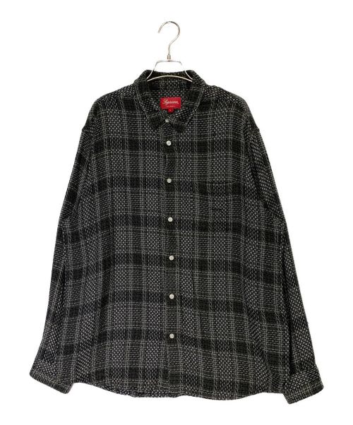 SUPREME（シュプリーム）SUPREME (シュプリーム) Basket Weave Plaid Shirt グレー サイズ:Lの古着・服飾アイテム