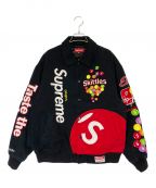 SUPREME×Skittlesシュプリーム×スキットルズ）の古着「Varsity Jacket（バーシティジャケット）」｜ブラック