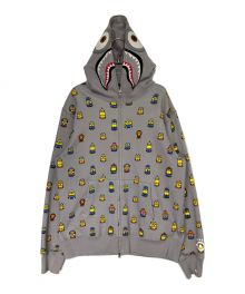 A BATHING APE×MINIONS（アベイシングエイプ×ミニオンズ）の古着「SHARK FULL ZIP HOODIE」｜グレー