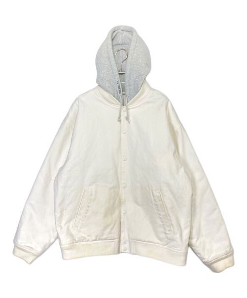 SUPREME（シュプリーム）SUPREME (シュプリーム) Hooded Twill Varsity Jacket ホワイト サイズ:Lの古着・服飾アイテム