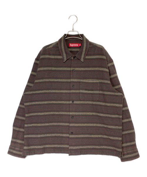 SUPREME（シュプリーム）SUPREME (シュプリーム) Woven Stripe Shirt ブラウン サイズ:Lの古着・服飾アイテム