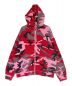 SUPREME（シュプリーム）の古着「Hooded Zip Up Thermal」｜ピンク