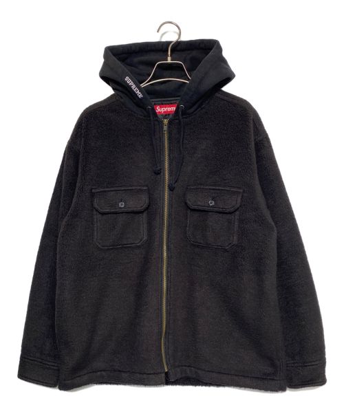 SUPREME（シュプリーム）SUPREME (シュプリーム) Fleece Zip Up Hooded Shirt ブラック×ブラウン サイズ:Sの古着・服飾アイテム