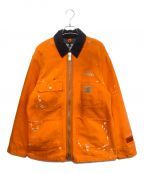 HERON PRESTON×Carhartt WIPヘロンプレストン×カーハート ワークインプログレス）の古着「ペイント加工 ワークジャケット」｜オレンジ