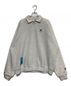 Aape BY A BATHING APEエーエイプ バイ アベイシングエイプ）の古着「HALF ZIP COLLARED SWEAT」｜ライトグレー