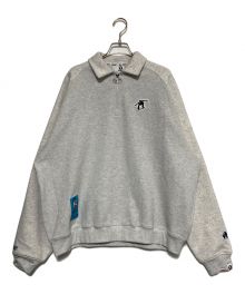 Aape BY A BATHING APE（エーエイプ バイ アベイシングエイプ）の古着「HALF ZIP COLLARED SWEAT」｜ライトグレー