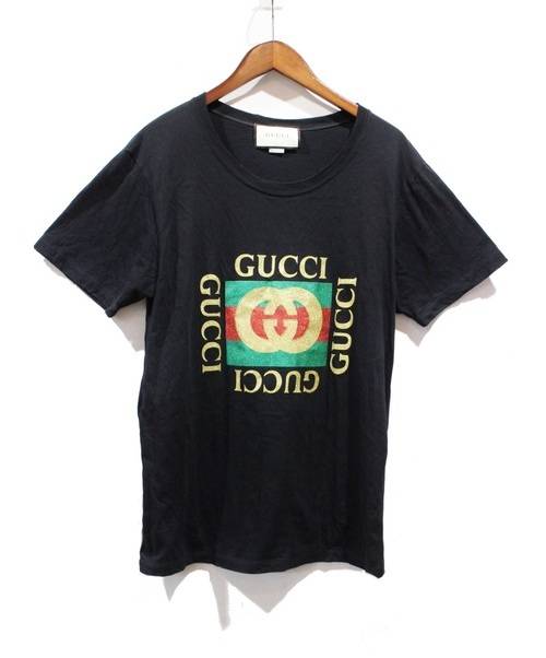 中古 古着通販 Gucci グッチ 17aw ラメプリントtシャツ ブラック サイズ S ブランド 古着通販 トレファク公式 Trefac Fashion