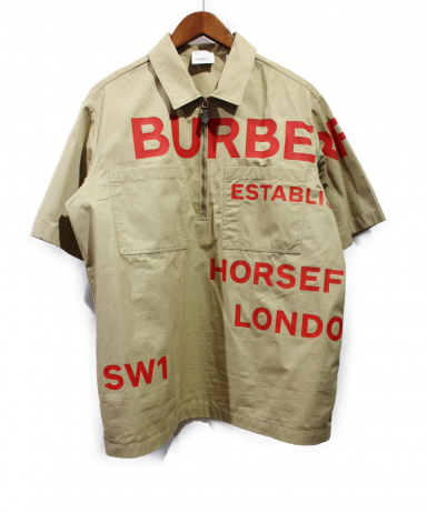 【中古・古着通販】BURBERRY (バーバリー) ハーフジップシャツ ベージュ サイズ:38｜ブランド・古着通販 トレファク公式【TREFAC  FASHION】スマホサイト