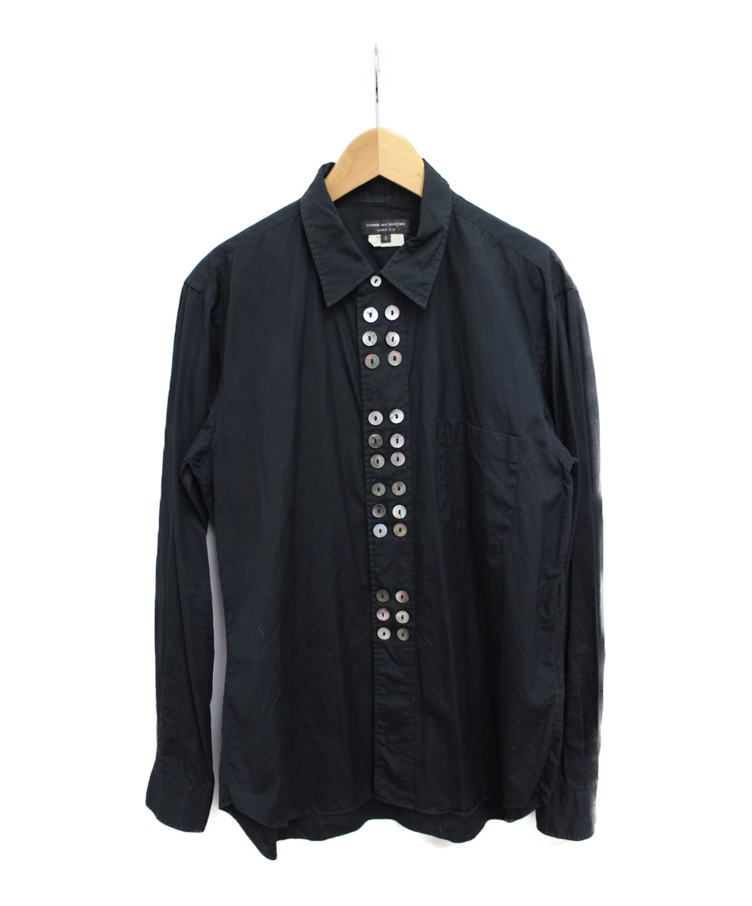 【中古・古着通販】COMME des GARCONS Homme Plus (コムデギャルソンオムプリュス) ボタンデザインシャツ ブラック サイズ:S｜ブランド・古着通販 トレファク公式
