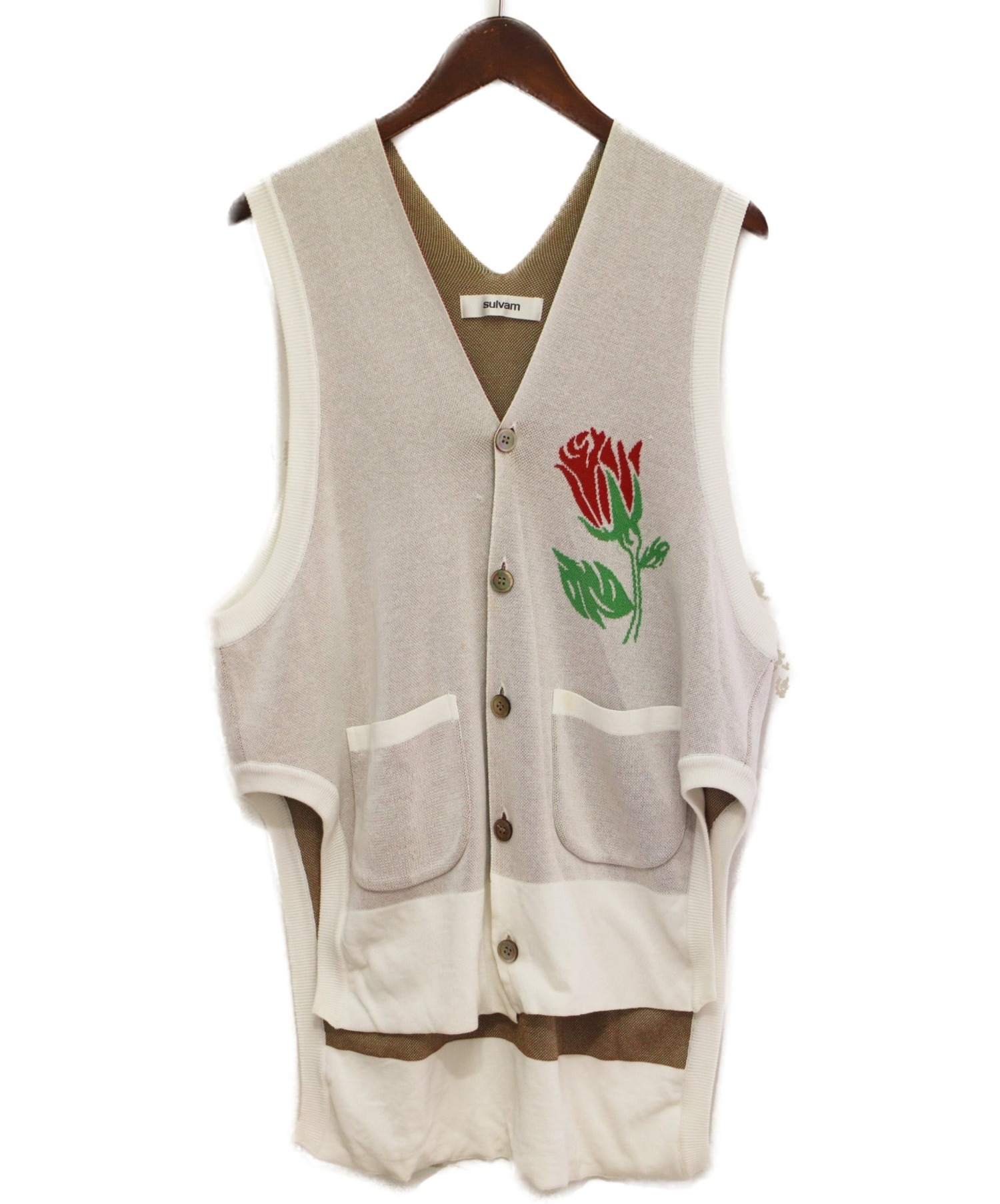 sulvam 20ss linen gilet vest-