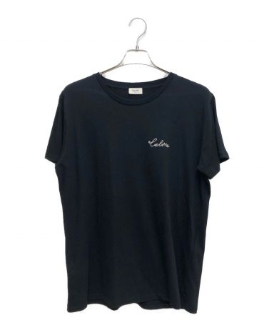 【中古・古着通販】CELINE (セリーヌ) ロゴ刺繍Tシャツ ブラック