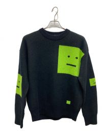 Acne studios（アクネ ストゥディオス）の古着「Wool Face Sweater」｜ブラック×グリーン