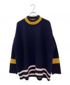 PLAN Cプランシー）の古着「Oversized Stripe Knit Jumper In Blue」｜ネイビー